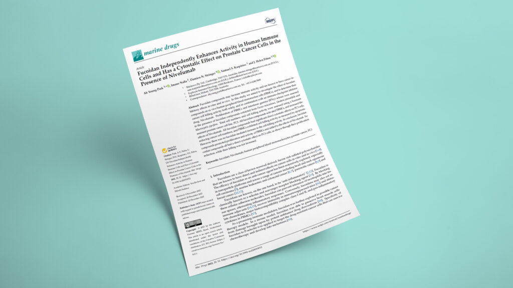 Fucoidan Independently Enhances Activity in Human Immune Cells and Has a Cytostatic Effect on Prostate Cancer Cells in the Presence of Nivolumab