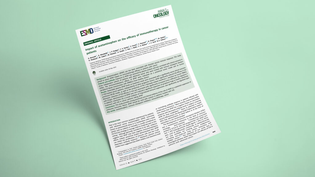 Impact of acetaminophen on the efficacy of immunotherapy in cancer patients