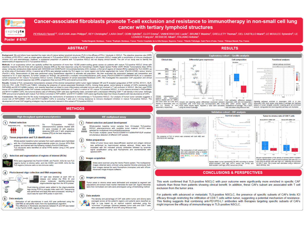 Cancer-associated fibroblasts promote T-cell exclusion and resistance to immunotherapy in non-small cell lung cancer with tertiary lymphoid structures