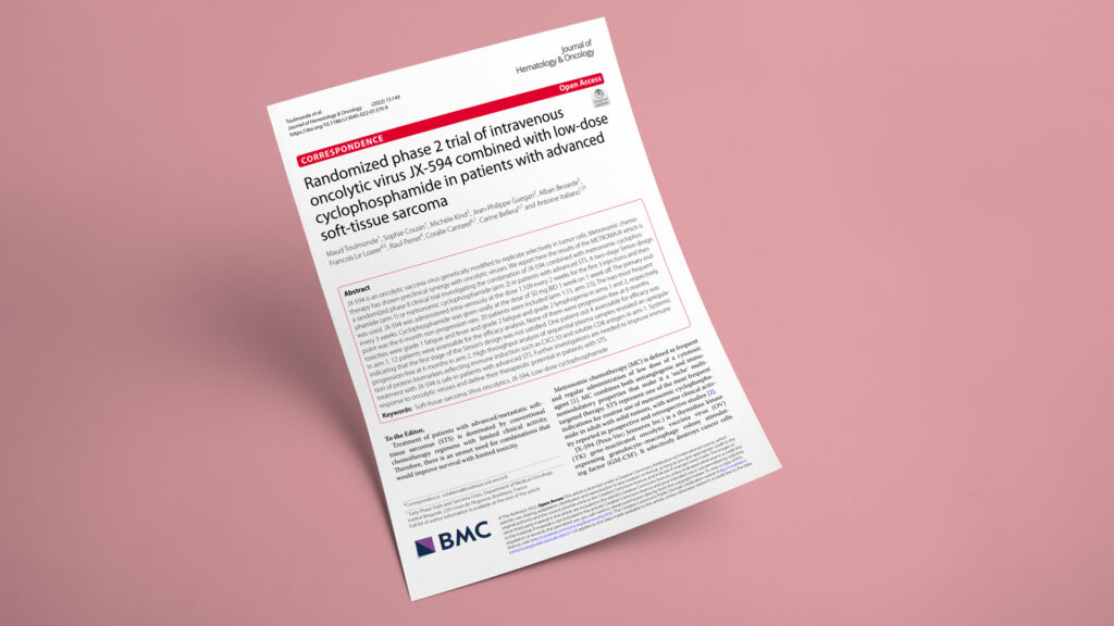 Randomized phase 2 trial of intravenous oncolytic virus JX-594 combined with low-dose cyclophosphamide in patients with advanced soft-tissue sarcoma